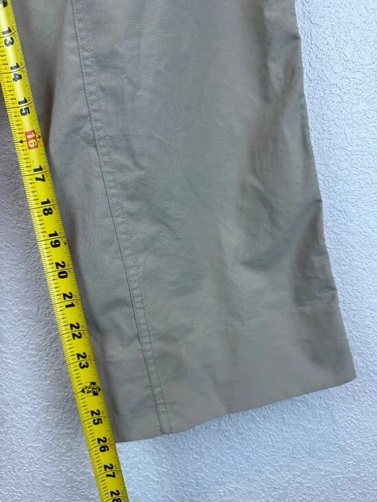 The North Face Convertible Hiking Pants Womens US 8 Khaki Zip Off Nylon Camping - Picture 7 of 12